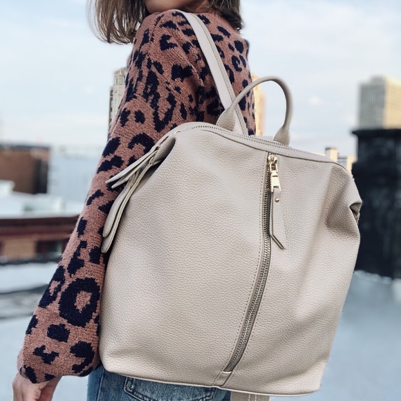 Kenzie Nude Vegan Leather Backpack - Picture 2 of 8